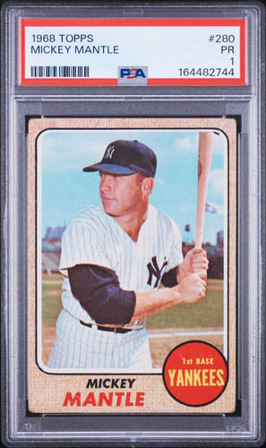 1968 topps mickey - mickey, mantle